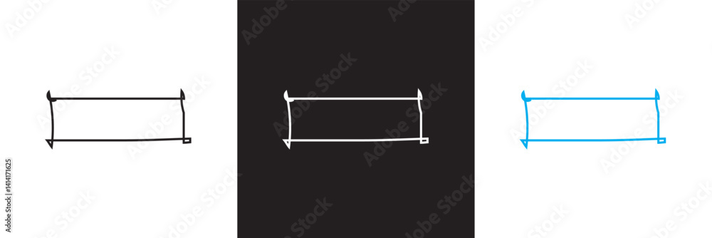 Poster doodle hand drawn highlight rectangles. pencil or pen sketch elements of squares and marks icon. bru