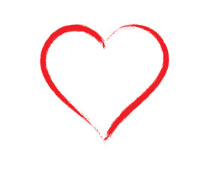 Hand-drawn Red pencil heart doodle line. Hand-drawn heart symbol. heart icon isolated on a transparent background.	