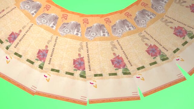 Appealing Looping Design 20 Ringgit Curency of Malaysia