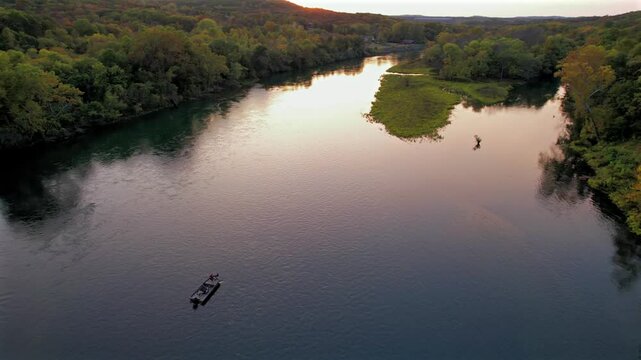 Autumn Skies and Beautiful Landscapes In Branson, Missouri &ndash; 4K Aerial Drone Footage
