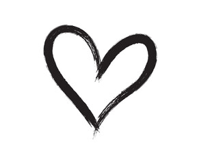 Hand-drawn Black pencil heart doodle line. Hand-drawn heart symbol. heart icon isolated on a transparent background.	