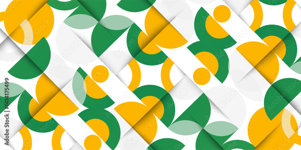 Aufkleber green and yellow circle banner background. vector abstract graphic design banner pattern background 