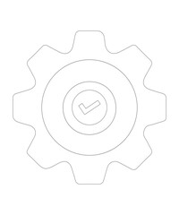 Setting icon with thin outline