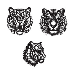 Tiger Face Vector Silhouette Set

Black and White Tiger Head Icons

Minimal Tiger Face Illustration