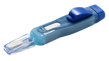 Precision in Blue: A sterile lancet device ready for quick and reliable blood sampling in medical and healthcare settings.