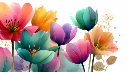 Flower Bouquet on pastel background, dreamy and romantic style. for design template, banner or greeting card, Mother Day, Love Day.