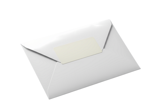 White Envelope Image on Transparent  background