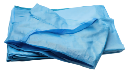 Serene Blue Fabric Folds: A Symphony of Texture and Light, Creating an Abstract Dance of Shadows and Sheer Elegance on a Bold Backdrop.