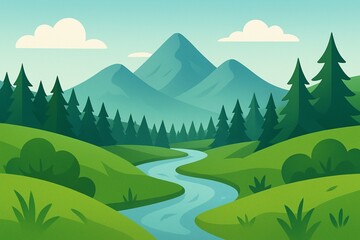 Fototapeta premium landscape with mountains