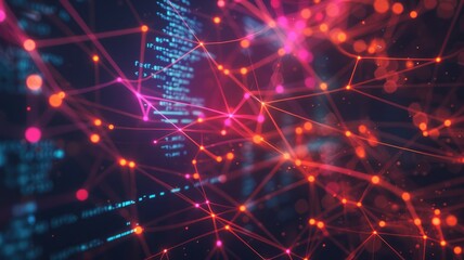 This abstract image features a vivid representation of similarity measurements, showcasing interconnected lines and bright dots against a dark background. Ideal for technology and data themes.