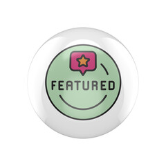 Green featured glossy rounded icon, minimalistic design button