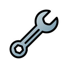 Wrench Tool with Open-End Grip Icon Design