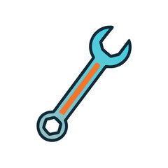 Wrench Tool with Open-End Grip Icon Design