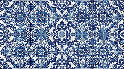 Portuguese ceramic patterns seamless moroccan mosaic spanish Minimal Vector