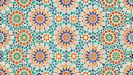 Fototapeta premium Portuguese ceramic patterns seamless moroccan mosaic spanish Minimal Vector