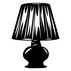 Stylized table lamp with fringe, providing a bold, modern graphic silhouette