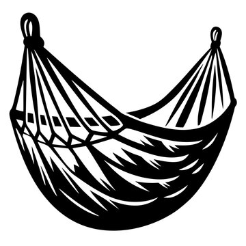black hammock hanging, simple style clip art preview