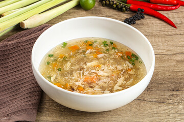 Asian gourmet crab soup with spices