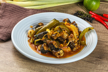 Roasted eel with lemongrass and sauce