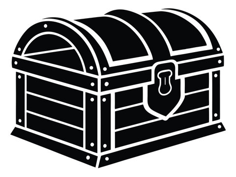 recommend clip art: wooden treasure chest silhouette, treasure chest flat vector icon. Treasure chest vector silhouette icon illustration