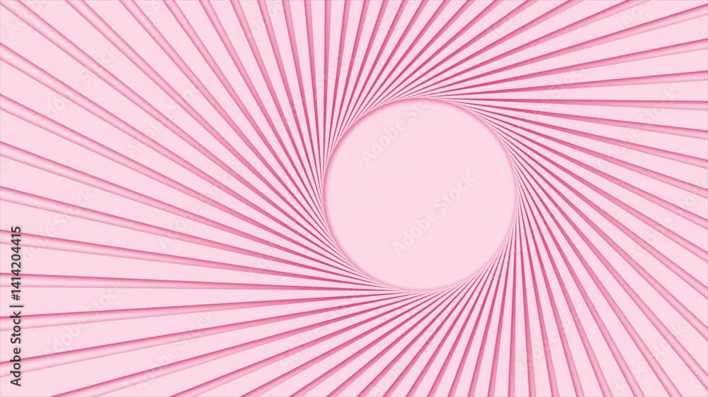 Poster magenta red color rotating stripes retro radial modern design loop able geometrical background