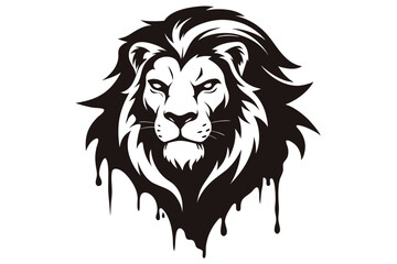 Obraz premium Lion Tattoo Vector with Bold Ink Strokes