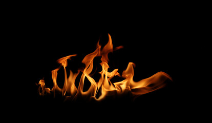 Black background fire, flames with torches and textures with splitting power effect, can grill red,...