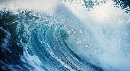 Epic Ocean Wave in Blue and White, High-Resolution Nature Photography