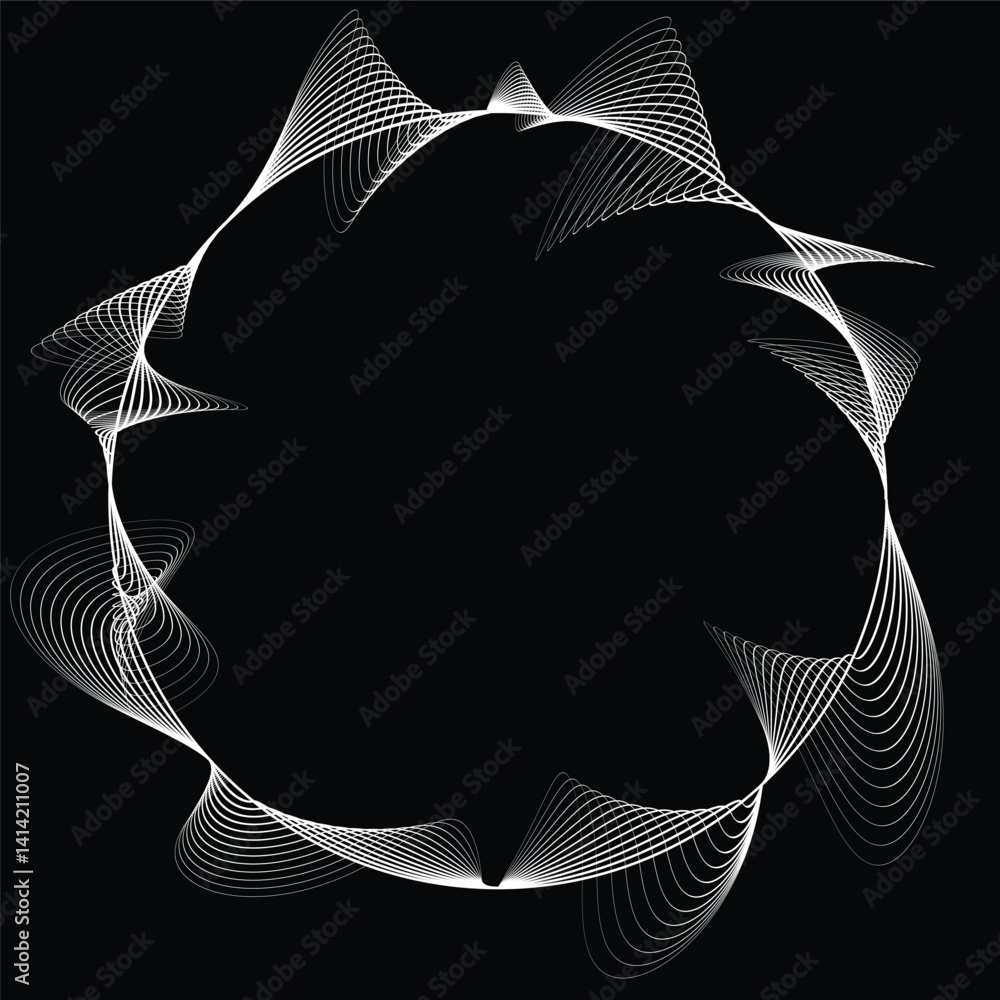 Poster lines in circle form . rotate rounded shape vector illustration .rotating circles form a ring.rotati