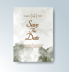 Wedding invitation with abstract watercolor background