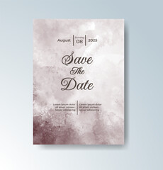 Wedding invitation with abstract watercolor background