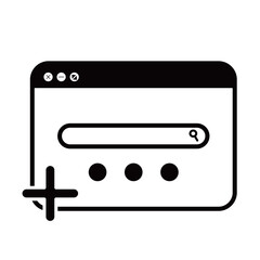 ウェブ+(プラス)付きアイコン　白黒