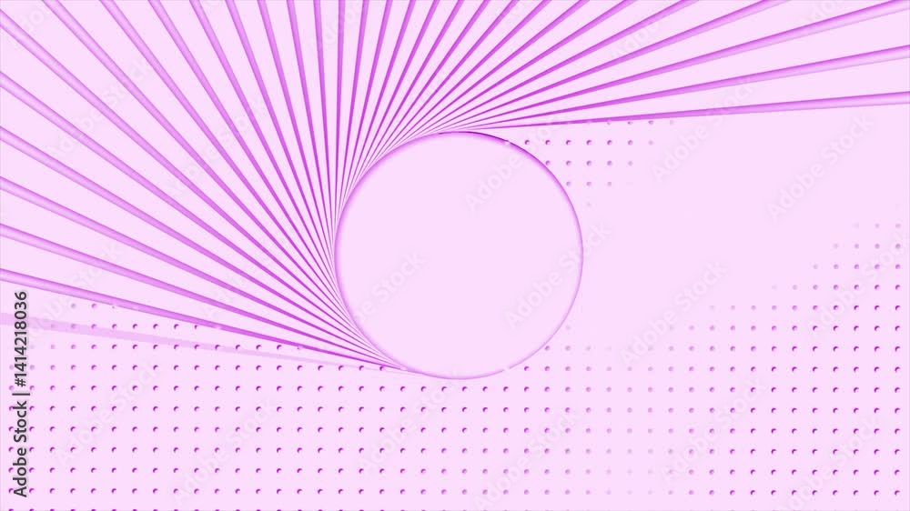 Poster pink color rotating stripes retro radial halftone design loop able geometrical background