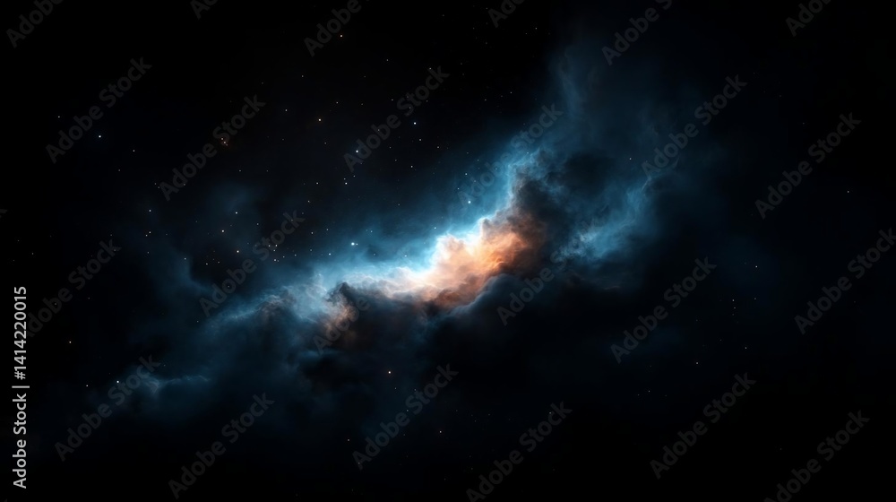 Aufkleber cosmic panorama displaying nebulous formations and celestial bodies creating a vast space scenery wi