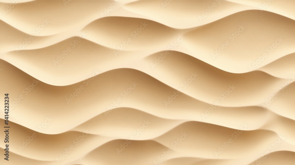Poster textured wavy sand surface creates a serene and calming background with gentle curves and soft shado