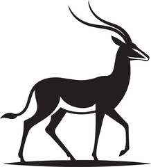 Deer silhouette vector illustration of a wild antlered animal in nature