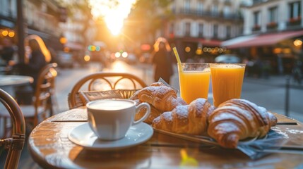 An early morning breakfast at a Paris cafÃ©