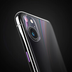 mobile phone on black background