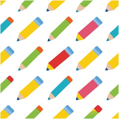 Colorful Cartoon Pencils Seamless Pattern.