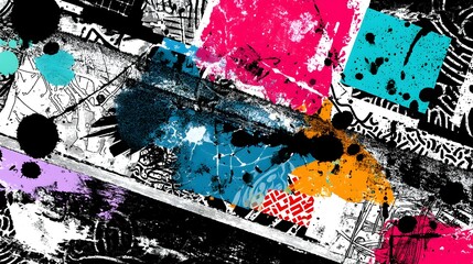 Obraz premium Vibrant abstract collage of shapes and colors.
