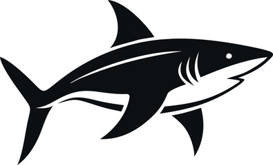 Powerful Shark Silhouette Design for Branding or Graphic Use