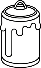 Paint Can Outline Icon Line Art Drawing Vector | Painting Tools & DIY Supply Vector