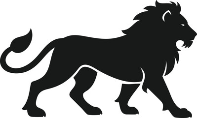 Powerful Lion Silhouette, Perfect for Logos and Designs