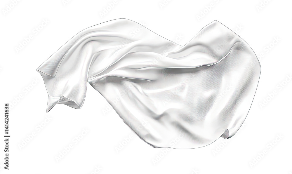Poster a smooth draped white fabric creates a soft and elegant visual suitable for backgrounds or presentat