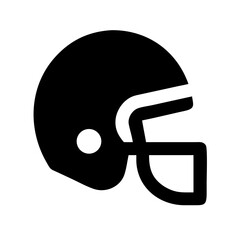 American Football Helmet with Face Guard Icon Design