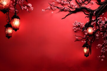 Fototapeta premium red lantern in the temple