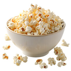 bowl of popcorn isolated on white