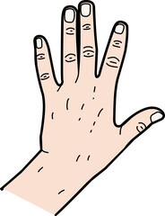 Illustration of a Hand with Binary Symbols on the Fingers