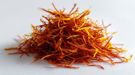 Naklejka premium Saffron Threads: A Rich, Warm Still Life