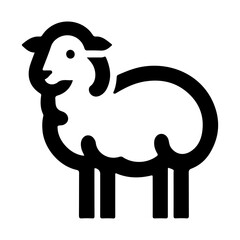 Vector Icon Of A Cute Sheep In A Simple Pictogram Design That Captures The Playful Charm Of This Beloved Farm Animal In A Fun And Friendly Style